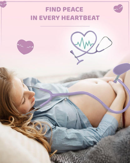 Skywin Fetoscope for Baby Heartbeat Detection - 24 Weeks of Pregnancy Baby Heartbeat Monitor at Home with The Pregnancy Stethoscope and Fetal Monitor Heartbeat (Purple)