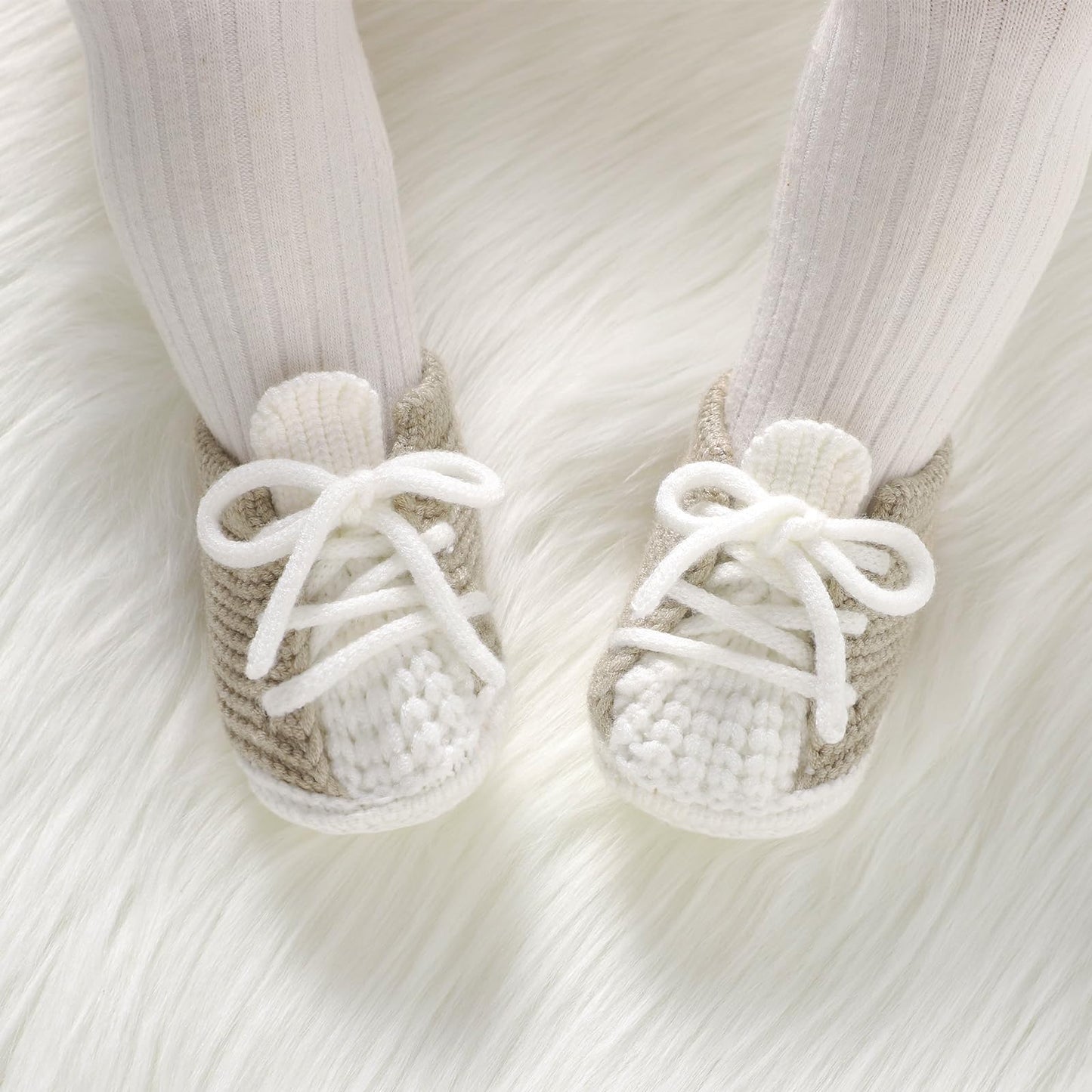 DovFanny Baby Booties Newborn Baby First Shoes Cozy Warm Knit Soft Booties for Toddler Infant Boy Girl