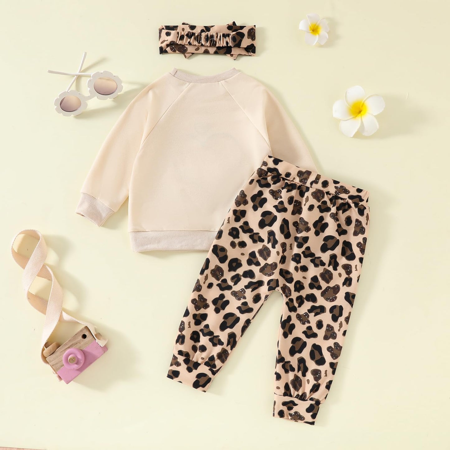 AMAWMW Infant Baby Girl Clothes Long Sleeve Loose Sweatshirts Pockets Pants Headband Outfits Fall Winter Spring Gift