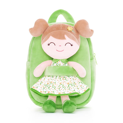 Gloveleya Toddler Backpack Baby Ballerina Girl Gifts Plush Curly Hair Ballet Backpack - Black Blonde 9 inches