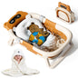 Collapsible Baby Bathtub for Newborn to Toddler (0-18 M) - Portable Baby Tub with Thermometer, Newborn Bathtub with Soft Towel and Floating Cushion (Brown)