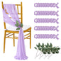 QueenDream Light Blue Sashes Chair Aisle Decorations: 24 Pack Baby Shower Chair Cover 8FT Long Tulle Draping Fabric Wedding Reception Church