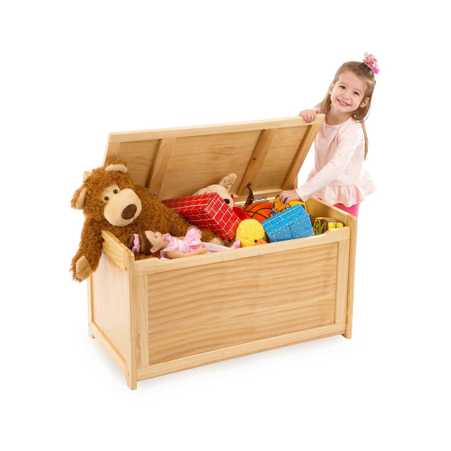 Melissa & Doug Wooden Toy Chest - White Furniture for Playroom - Kids Toy Box, Wooden Storage Organizer, Children's Furniture