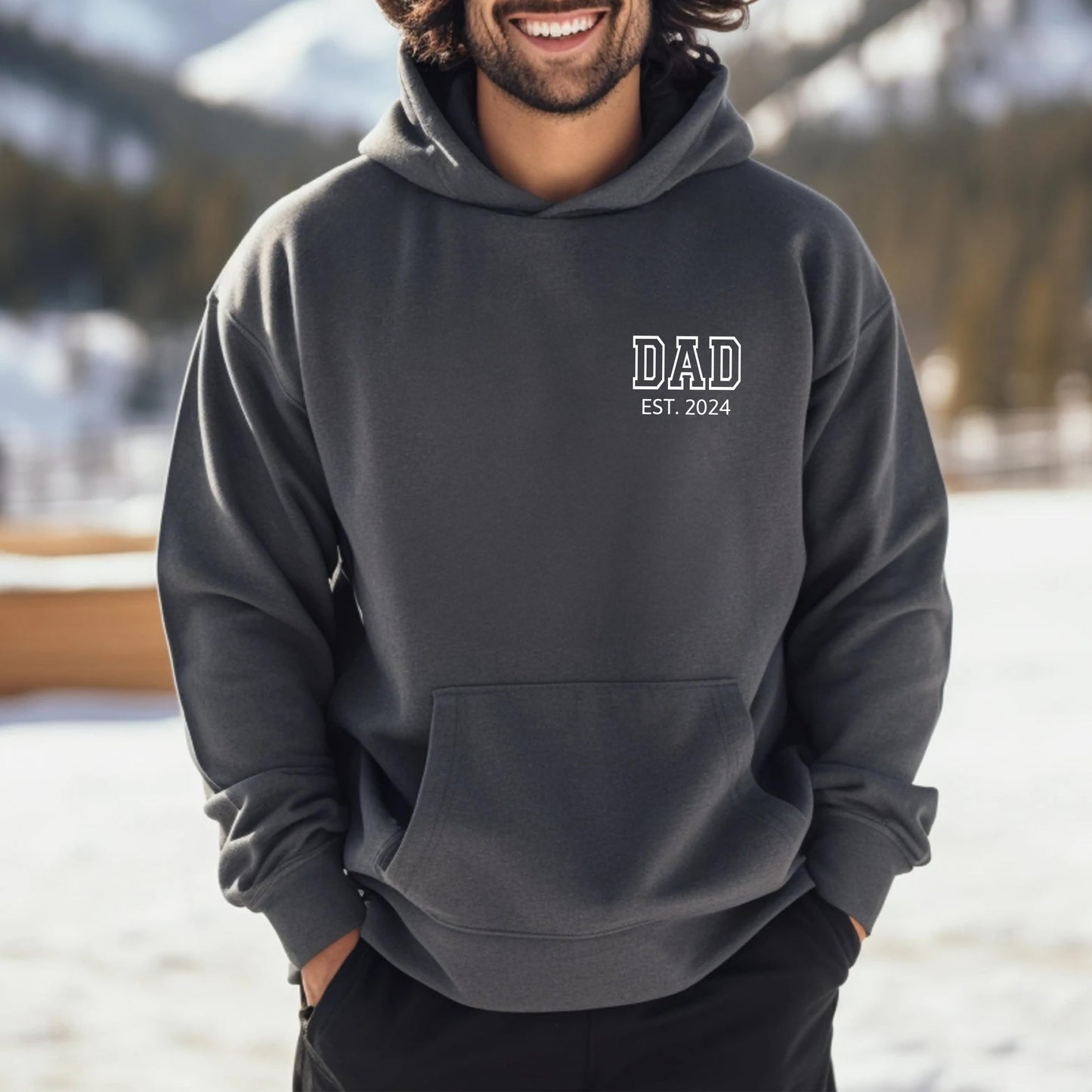 Personalized Dad Est Hoodie with Kids Names - Papa Shirt, New Dad Gift, Fathers Day Hoodie