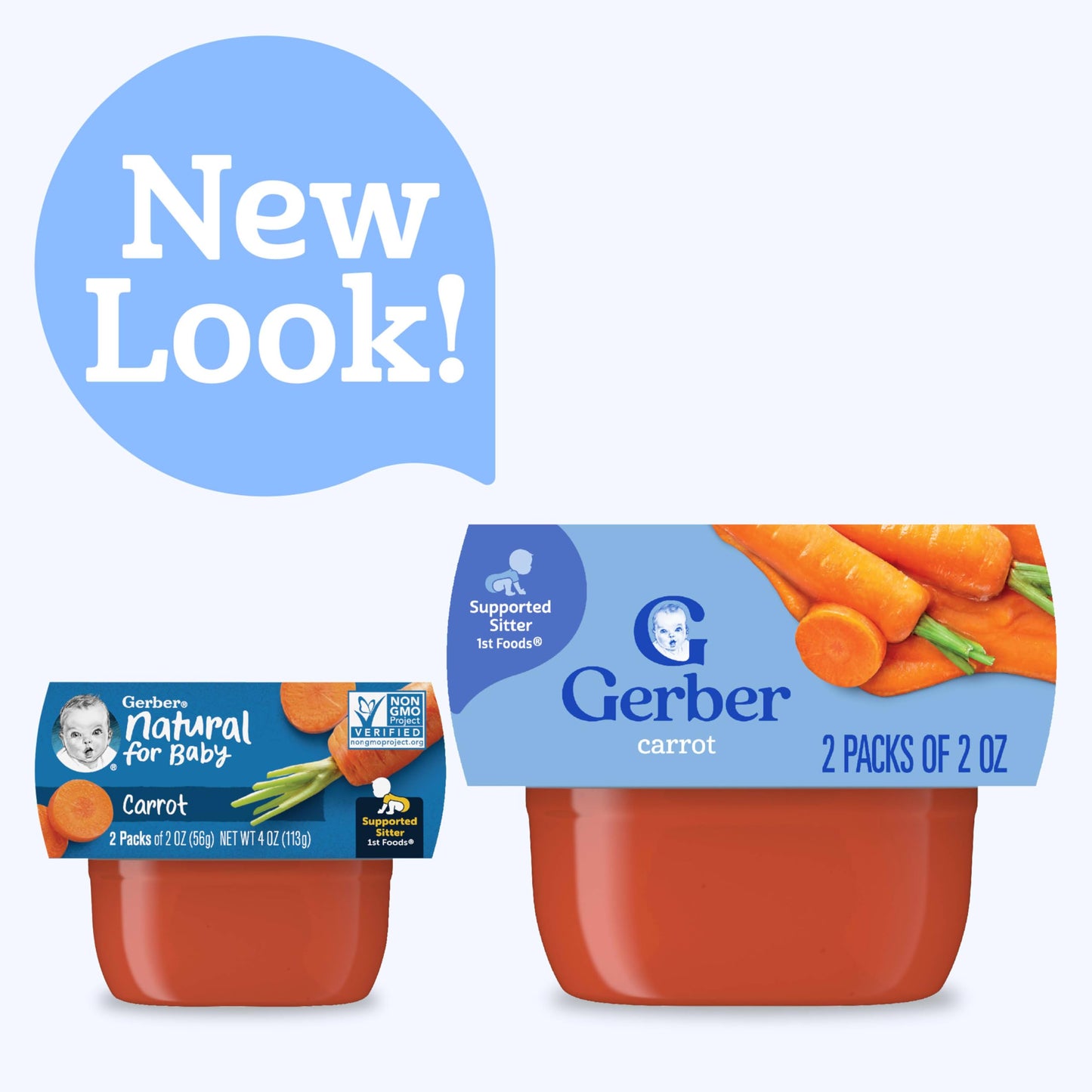 Gerber 1st Foods Baby Food Banana Puree, Natural & Non-GMO, 2 Ounce Tubs, 2-Pack (Pack of 8)