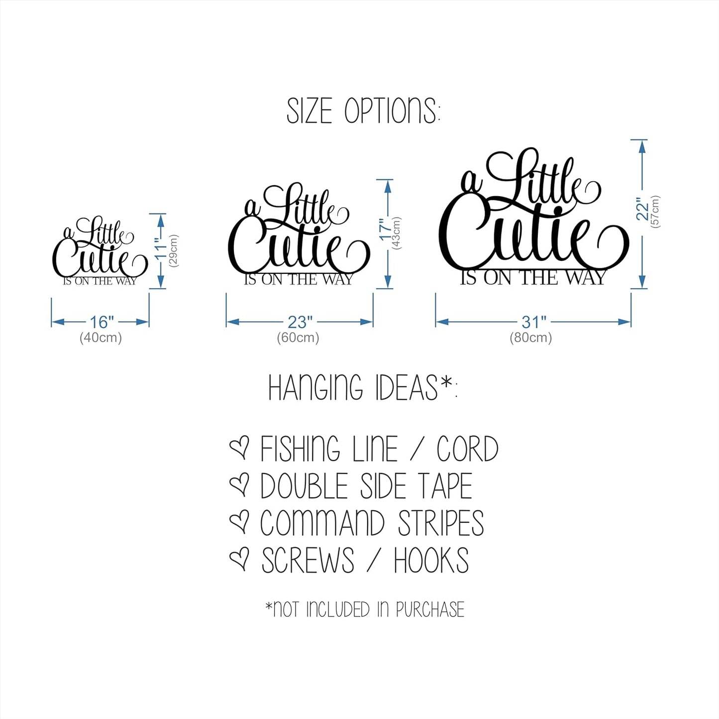 A Little Cutie is on the way Sign for Baby Shower backdrop wall decoration, Wooden cut out banner, Orange citrus theme photo booth centerpiece decor