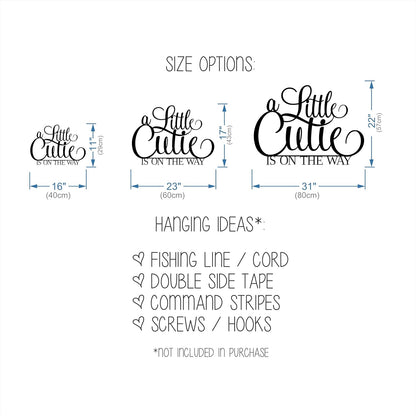 A Little Cutie is on the way Sign for Baby Shower backdrop wall decoration, Wooden cut out banner, Orange citrus theme photo booth centerpiece decor