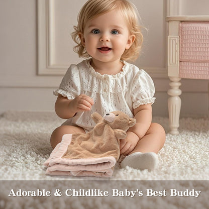Baby Bear Security Blanket, Soft Loveys for Babies, for Newborn Boys and Girls, Gender Neutral Security Blanket with Stuffed Animal, Baby Snuggle Toy