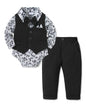 YALLET Baby Boy Clothes Suit 0-24 Months Infant Gentleman Outfits Formal Dress Shirt+Bowtie+Vest+Pants Set Baby Wedding Suits