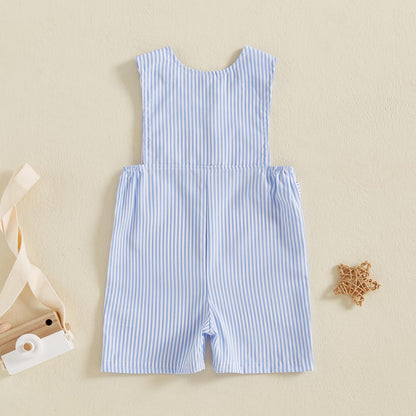 YINGISFITM Newborn Baby Boy Clothes Sailboat Overalls Sleeveless Jumpsuit Infant Bodysuit Toddler Outfits