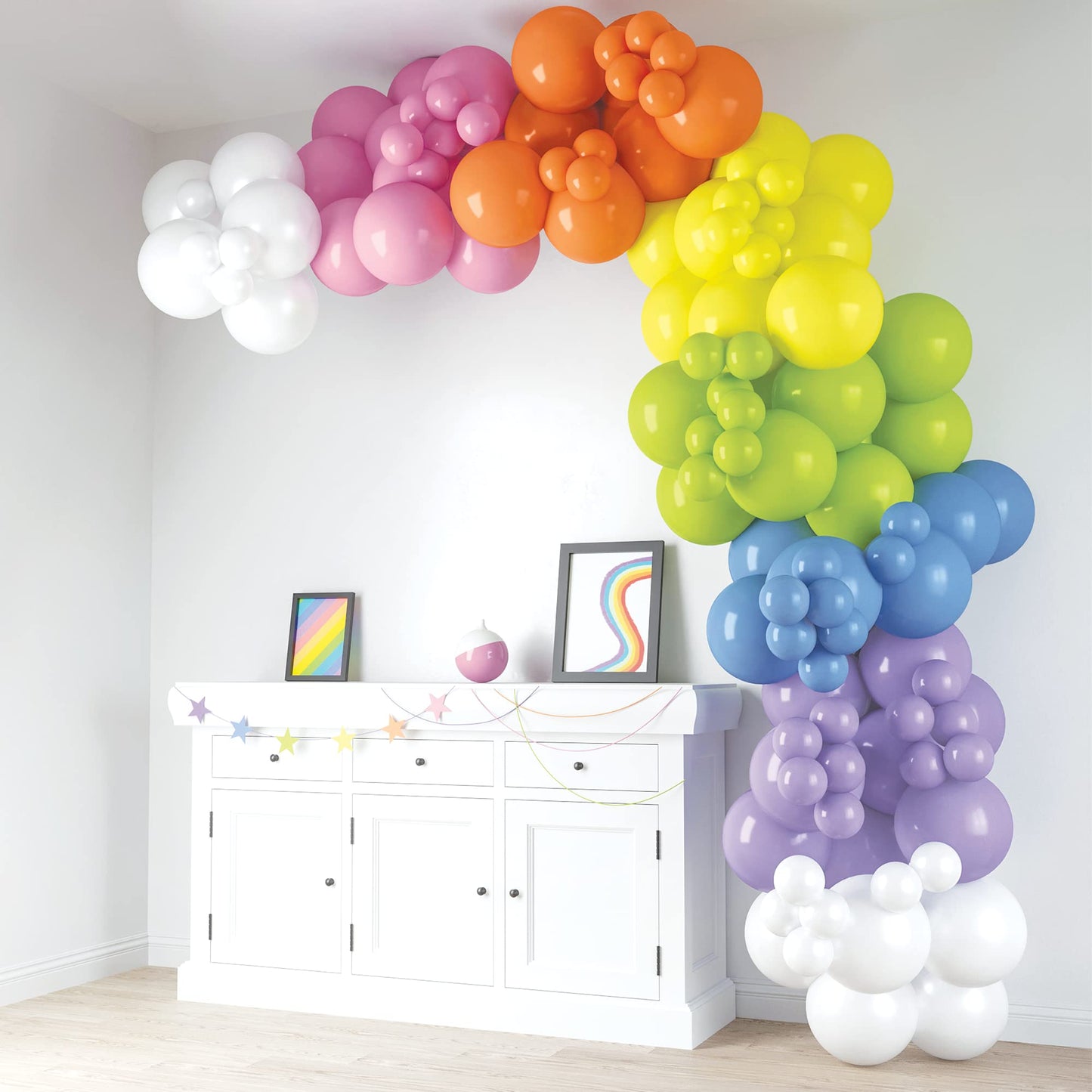 HOUSE OF PARTY 140PCS Pastel Rainbow Balloon Arch Garland Kit - Balloon Arch Kit-Birthday Balloons, Globos para Decoracion de Fiestas | Ideal for valentines day Baby Shower Party Decorations