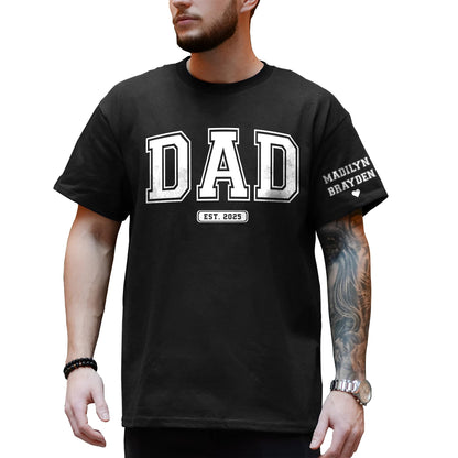 FLOCHIL Personalized Fathers Day Shirts with Kids Name, Custom Dad Shirts for Men, Gifts for Dad, Fathers Day, Christmas
