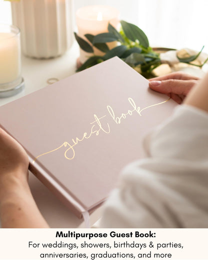 Lamare Elegant Blank Page Wedding Guest Book – The Perfect Polaroid Guest Book for Wedding Receptions, Birthdays, Baby Showers, and Special Events – A Stylish Sign-in Book for Guests
