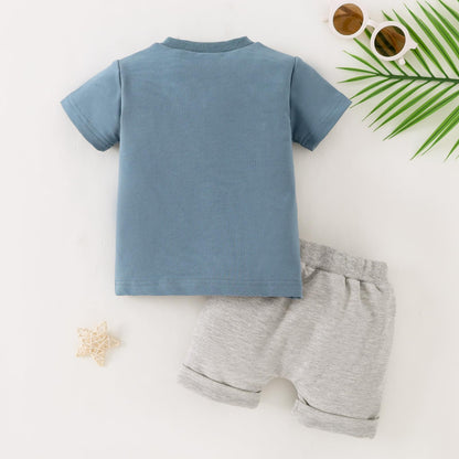 Yvowming Toddler Baby Boy Clothes Kids Summer Truck Print T Shirt Short Set with Pockets 0-4T