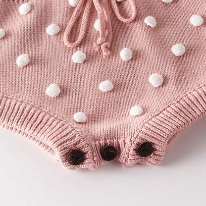 Simplee kids Baby Girl Kint Romper Fall Sleeveless Pompoms Rompers Newborn Little Girl Overall Jumpsuit Outfits