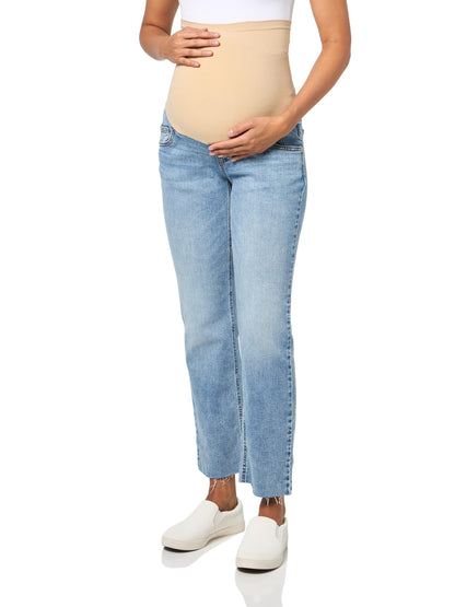Motherhood Maternity Women's Stretch Secret Fit Over The Belly Straight Leg Pregnancy Jeans