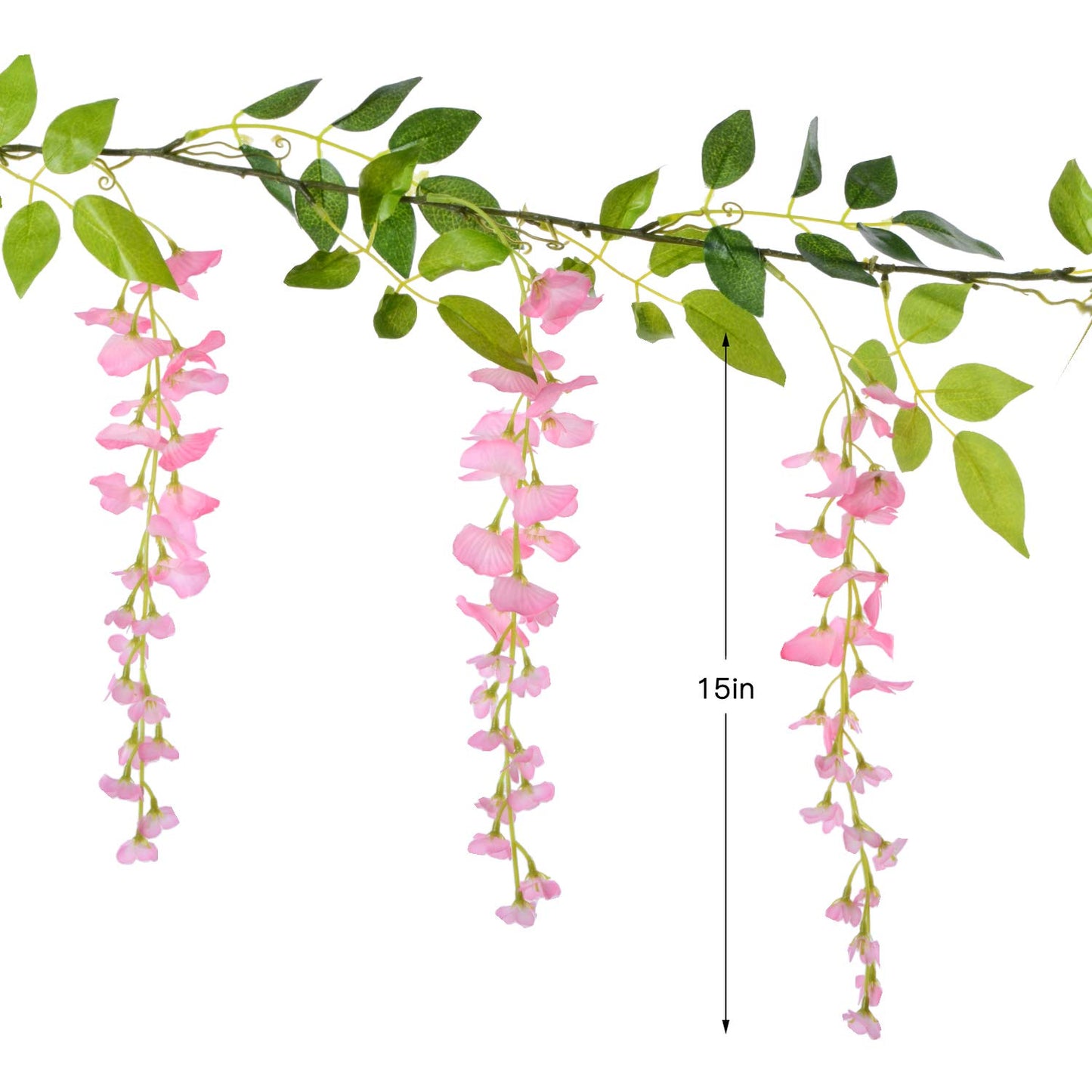 Lvydec Wisteria Artificial Flowers Garland, 4Pcs Total 28.8ft White Artificial Wisteria Vine Silk Hanging Flower for Home Garden Outdoor Ceremony Wedding Arch Floral Decor