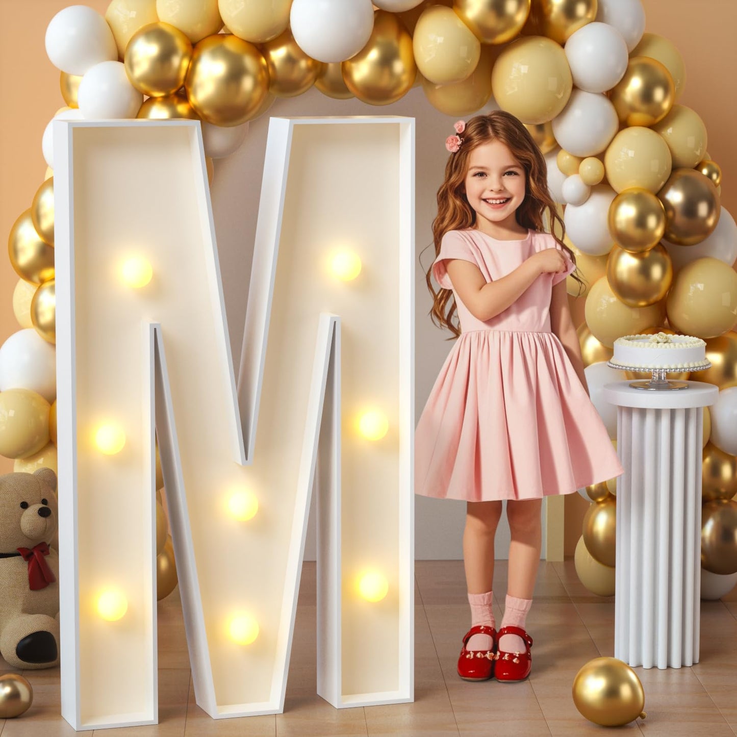 imprsv Marquee Light Up Letters, 3FT Mosaic Letters with Light for Baby Shower Graduation Party Decor, Large A for Engagement Wedding Party Decorations (Need to Assemble)