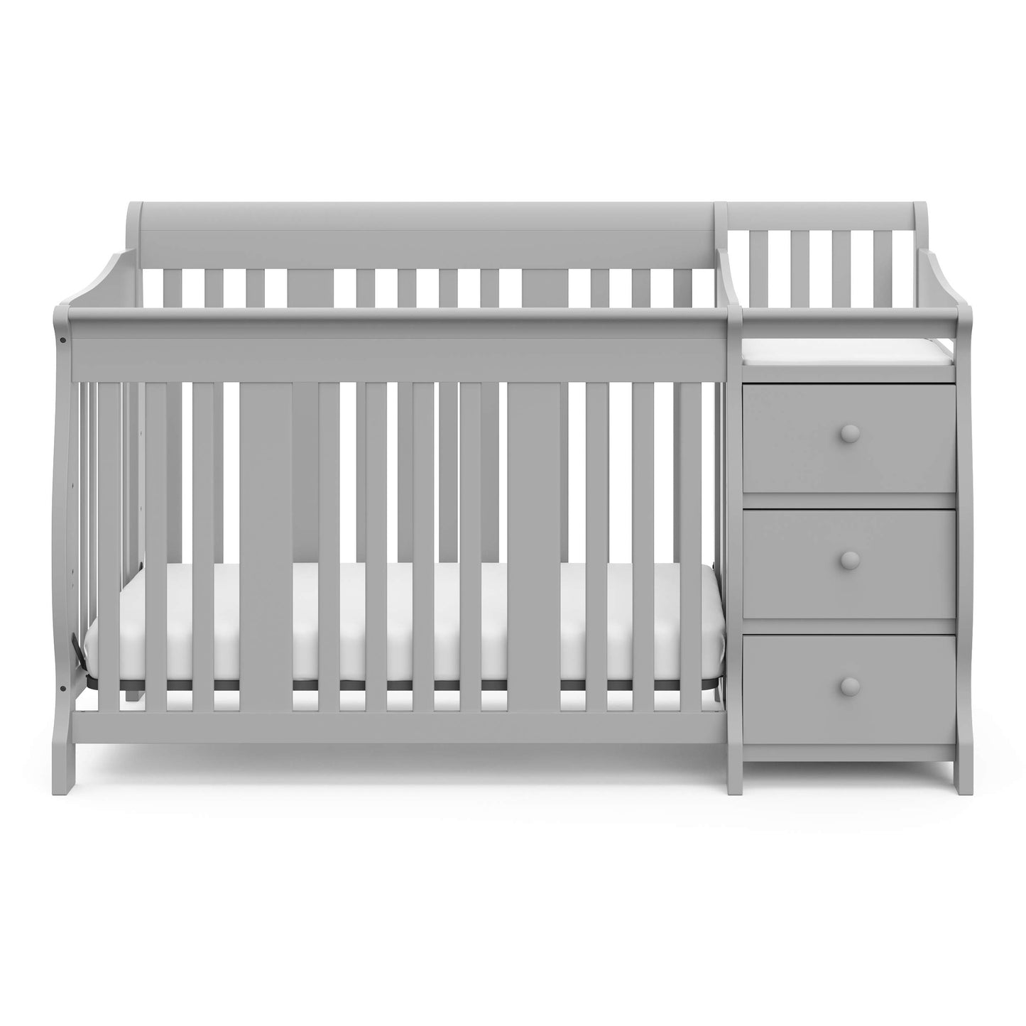 Storkcraft Portofino 5-in-1 Convertible Crib and Changer (Espresso) – Crib and Changing -Table Combo with 3 Drawers, Includes Baby Changing Pad, Converts to Full-Size Bed
