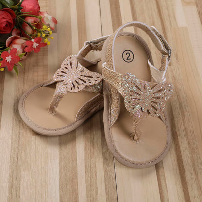 Baby Girls Butterfly Sandals Infant First Walking Slipper Shoes Soft Soles Non-Slip Summer Princess Shoes 0-18M