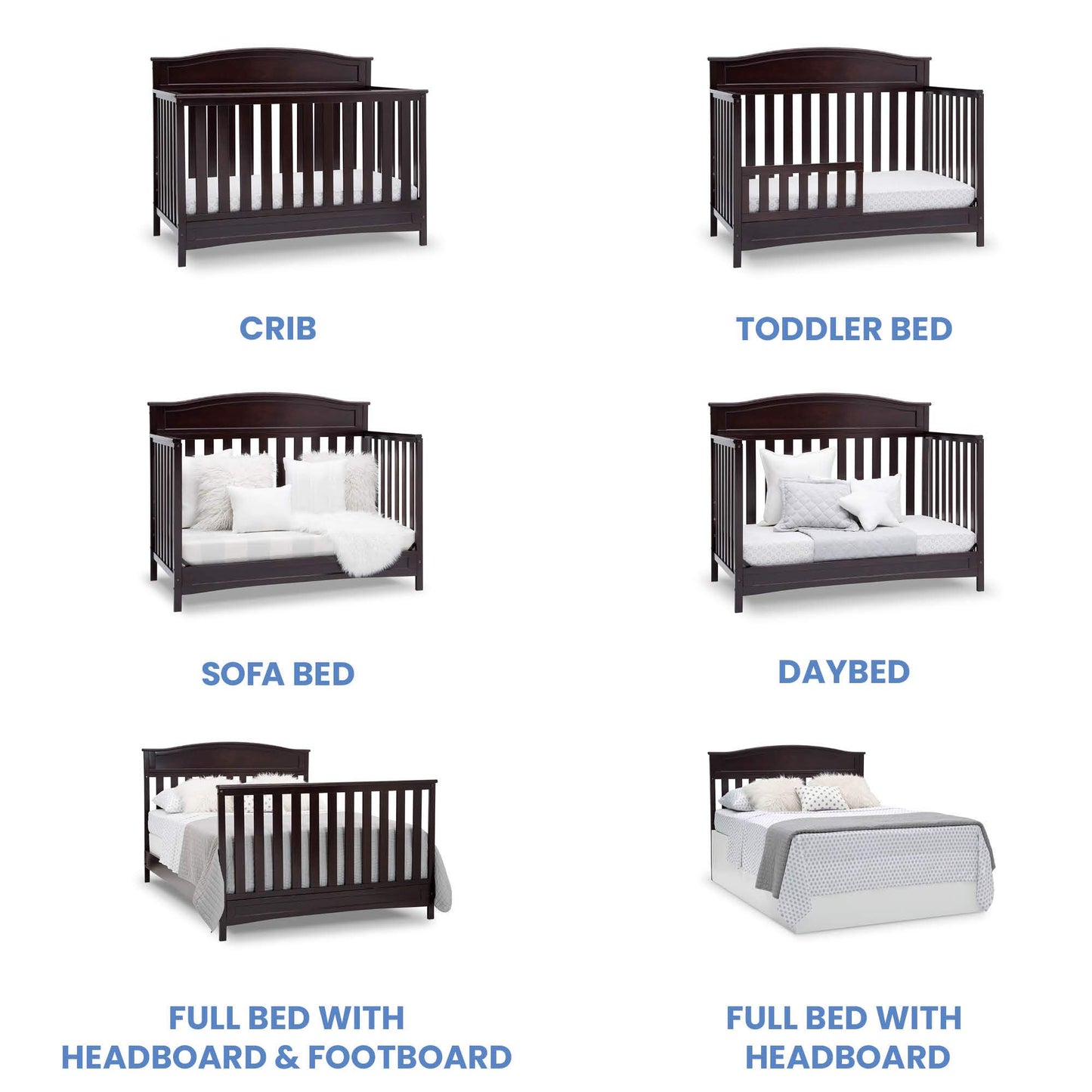 Delta Children Emery 4-in-1 Convertible Baby Crib - Greenguard Gold Certified, White