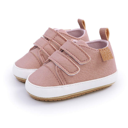 Baby Boys Girls Shoes Non-Slip Rubber Sole High-Top PU Leather Sneakers Infant First Walking Shoes Toddler Crib Shoes Newborn Loafers Flats.