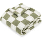 HOMRITAR Checkered Baby Blanket for Boy Girls Ultra Soft Fluffy Fuzzy Toddler Blankets with 3D Chessboard Grid Warmer Comfort Reversible Bed Blanket for Winter 350GSM Black 30 x 40 Inch