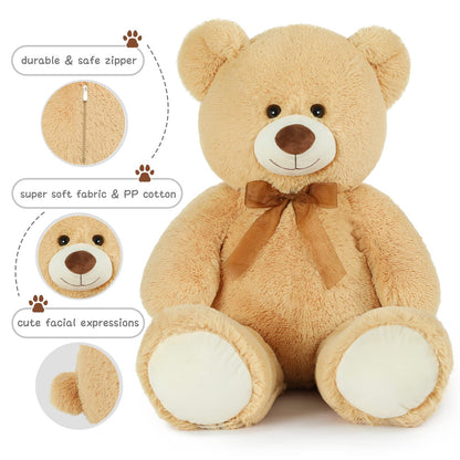 51 inch Big Teddy Bear Cute Giant Stuffed Animals Soft Plush Toy for Girlfriend Kids for Birthday Christmas Valentine's Day