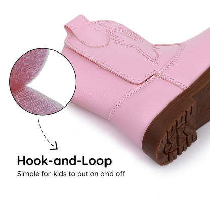 Blikcon Toddler Cowboy Boots for Boys Girls Baby Infant Cowgirl Boots Round Toe All Seasons 6-36 Months (Infant/Toddler)