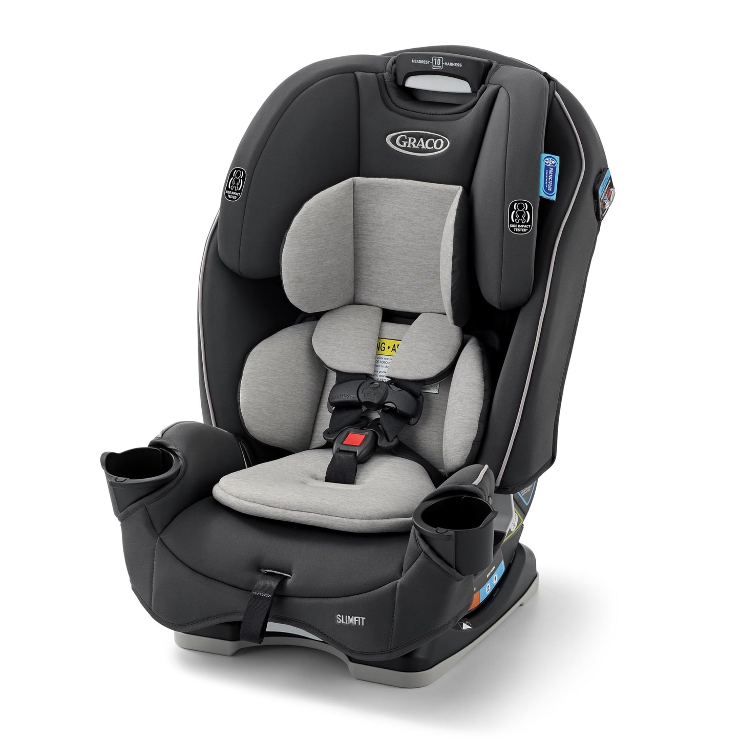 Graco SlimFit 3-in-1 Convertible Car Seat, Space Saving Design, Forward & Rear-Facing, Highback Booster Option – Purple