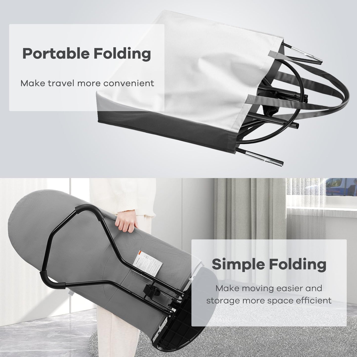 HKAI Baby Bouncer, Portable Baby Bouncer Seat for Babies 0-18 Months, 100% Cotton Fabrics, 3 Modes of use with Rocker and Stationary Options, Infant Rocker Chair with Hanging Toys-Organic Oat