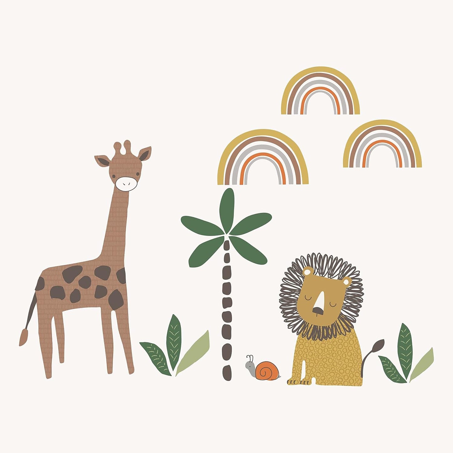Levtex Baby - Zuma Crib Bed Set - Baby Nursery Set - Jungle - Taupe, Green, Brown, Cream - Jungle Animals - 4 Piece Set Includes Quilt, Fitted Sheet, Wall Decal & Crib Skirt/Dust Ruffle