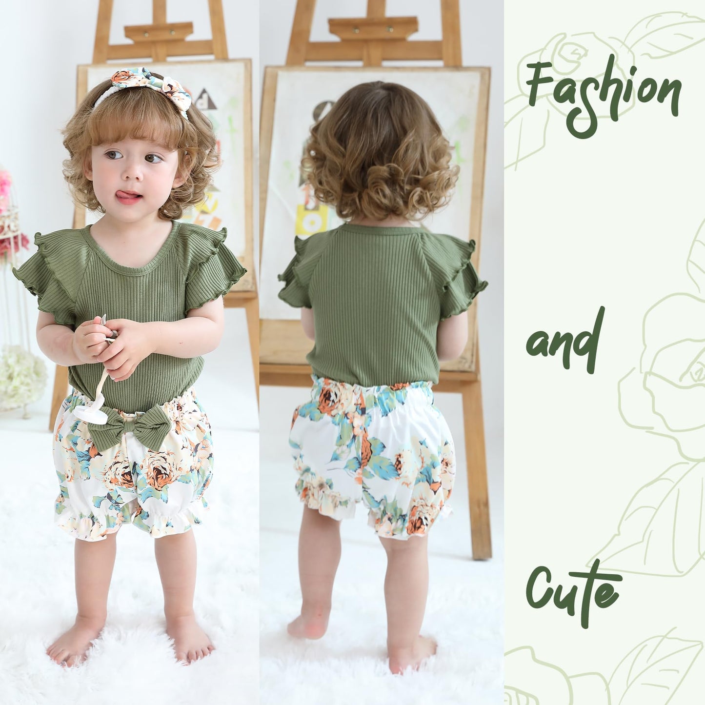YOUNGER TREE Newborn Infant Baby Girl Clothes Romper Shorts Set Floral Summer Outfits Cute Baby Girl Clothing