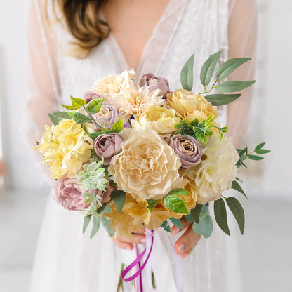 Artificial Flowers Combo for DIY Wedding Bouquets Combo Centerpieces Arrangements Party Bridal Baby Shower Home Decorations-Blush Pink