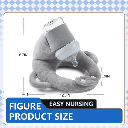 Baby Bottle Holder,Self Feeding Support Pad for Hands Free Bottle Feeding,Drying Rack Bottle (Grey)