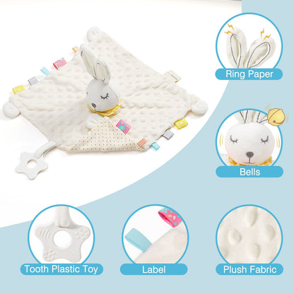 Zooawa Elephant Loveys for Babies Unisex for 1 2 3 4 5 6 Months Security Blanket Soft Stuffed Animal Elephant Baby Stuff Lovie Snuggle Blanket, Soothing Plush Toys Baby Gift for Newborn, Colours