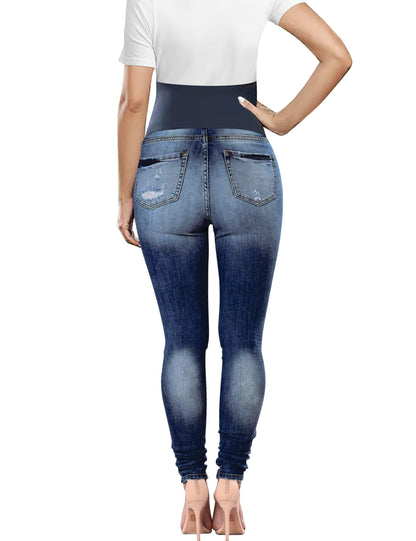 BISUAL Maternity Jeans Over The Belly Slim Stretch Maternity Pants Casual Maternity Work Pants