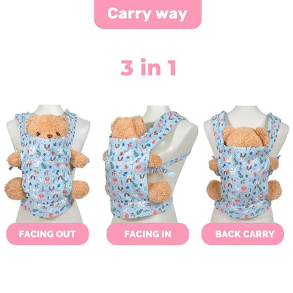 Baby doll carrier for baby girl Premiums soft straps and skin-friendly webbing stuffed animal carrier for kids and toddler facing in facing out and backpack 18 inch doll little flowers design