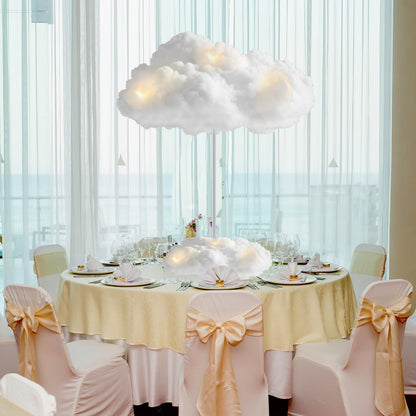 Wettarn 6 Set Cloud 3D Cloud LED DIY Lights Baby Shower Cloud Table Decor Hanging Cloud for Ceiling LED Cloud Kit Fake Cloud Ornament Artificial Cotton Cloud Prop for Wedding Bridal Party Room Decor