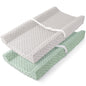 Susurration 2Pack Changing Pad Covers Super Soft Minky Dots Plush Changing Table Covers 33x17x7in Breathable Changing Pad Sheets for Unisex Baby Girls and Boys (Beige&Brown)