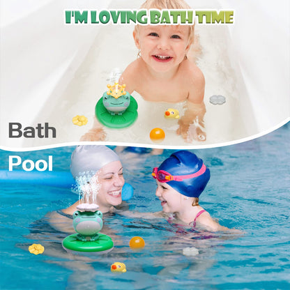 Baby Bath Toys for Kids, Electric Frog Bath Toy with Shower Head & 4 Spray Water Sprinklers Bathtub Toys for Toddlers1-3, Swimming Pool Game Water Play Set Gift for Bathtub Shower Beach