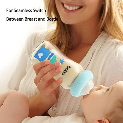 YOHKOH PPSU Baby Bottle Wide Neck, Newborn Anti-Colic Baby Bottle with Natural Response Nipple, Streamlined Body, Easy to Clean (8.8oz (Pack of 2), Yellow)