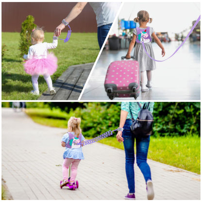Toddler Leash-Baby Walking Safty Harness and Child Anti Lost Wrist Link for Girls/Boys Travel (Pink)