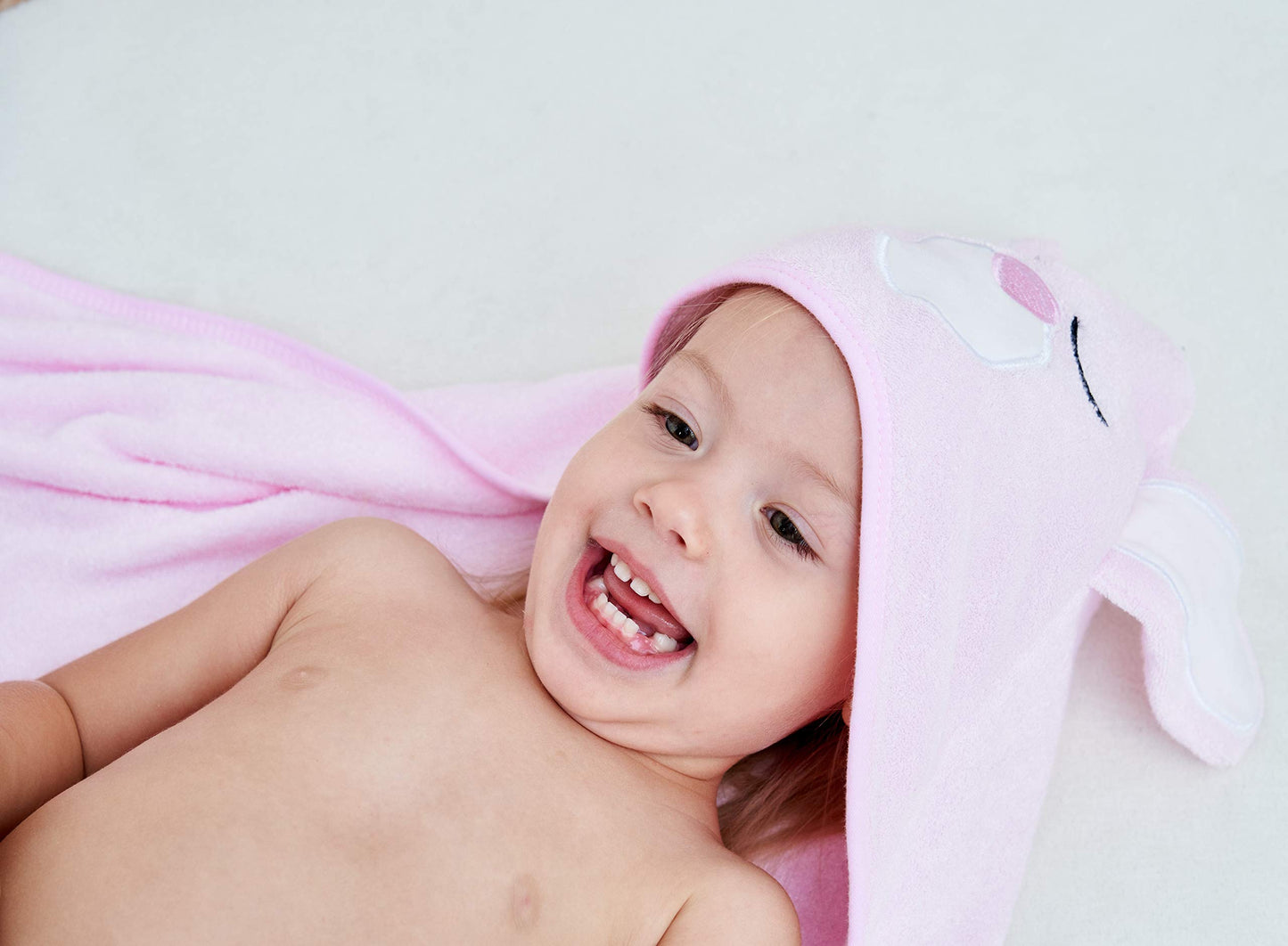 HIPHOP PANDA Hooded Towel - Rayon Made from Bamboo, Bath Towel with Bear Ears for Newborn, Babie, Toddler, Infant - Absorbent Large Baby Towel - Yellow Duck, 30 x 30 Inch