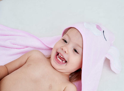 HIPHOP PANDA Hooded Towel - Rayon Made from Bamboo, Bath Towel with Bear Ears for Newborn, Babie, Toddler, Infant - Absorbent Large Baby Towel - Yellow Duck, 30 x 30 Inch