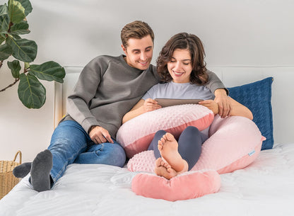 QUEEN ROSE Cooling Pregnancy Pillows,E Shaped Full Body Pillow for Sleeping, with Pregnancy Wedge Pillow for Belly Support, 60 Inch Maternity Pillow for Side Sleeper, Cooling Rayon Cover, Purple