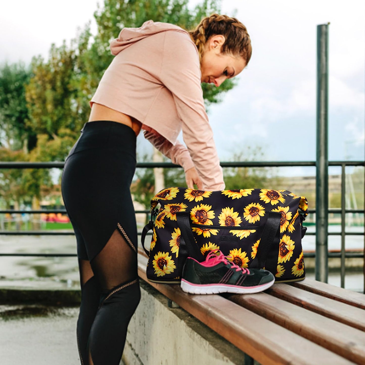 Expandable Travel Duffle Bags Weekender Overnight Bags for Women Men Hospital Bag for Women Labor Delivery with Toiletry Bag Waterproof