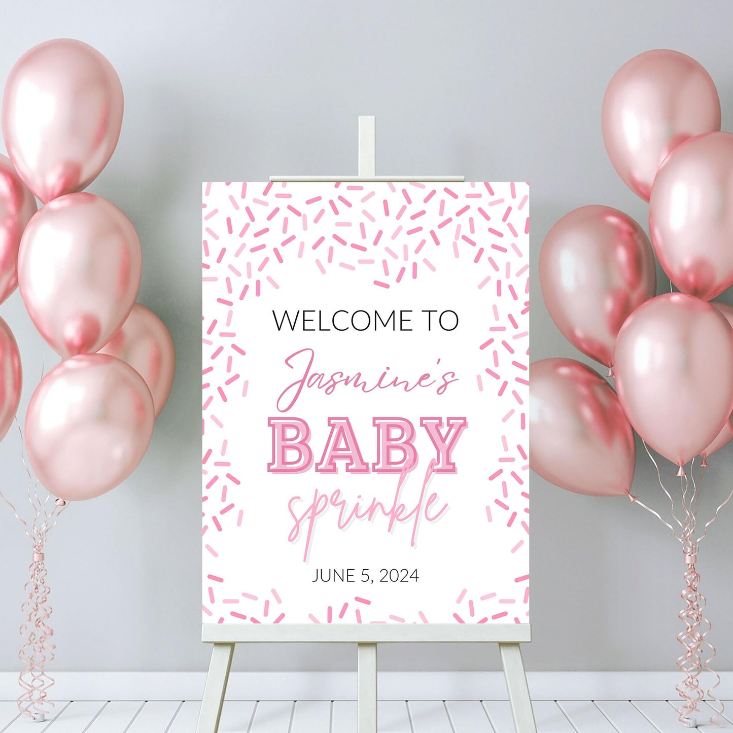 Personalized A Little Snowflake Is On The Way Welcome Sign, Pink, Girl, Winter Baby Shower Canvas
