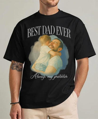 Custom Dad Shirt with Photo Text Custom Fathers Day Shirts for Dad from Son Daughter Mom, Personalized Gift for Father’s Day