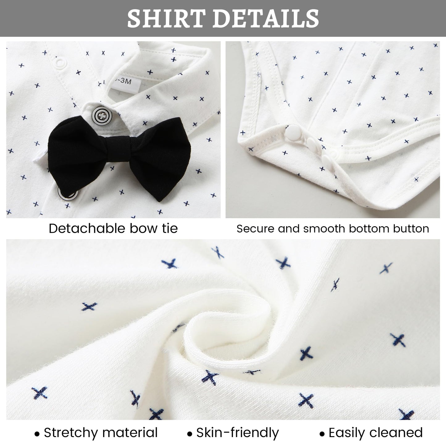 SANMIO Baby Boy Clothes Suits Infant Gentleman Outfit Collared Dress Shirt+Vest+Tie+Corsage+Pants 5Pcs Baby Suit Sets